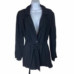 Skylar + Madison Linen Blend Fully Lined Jacket Small Black made in USA
